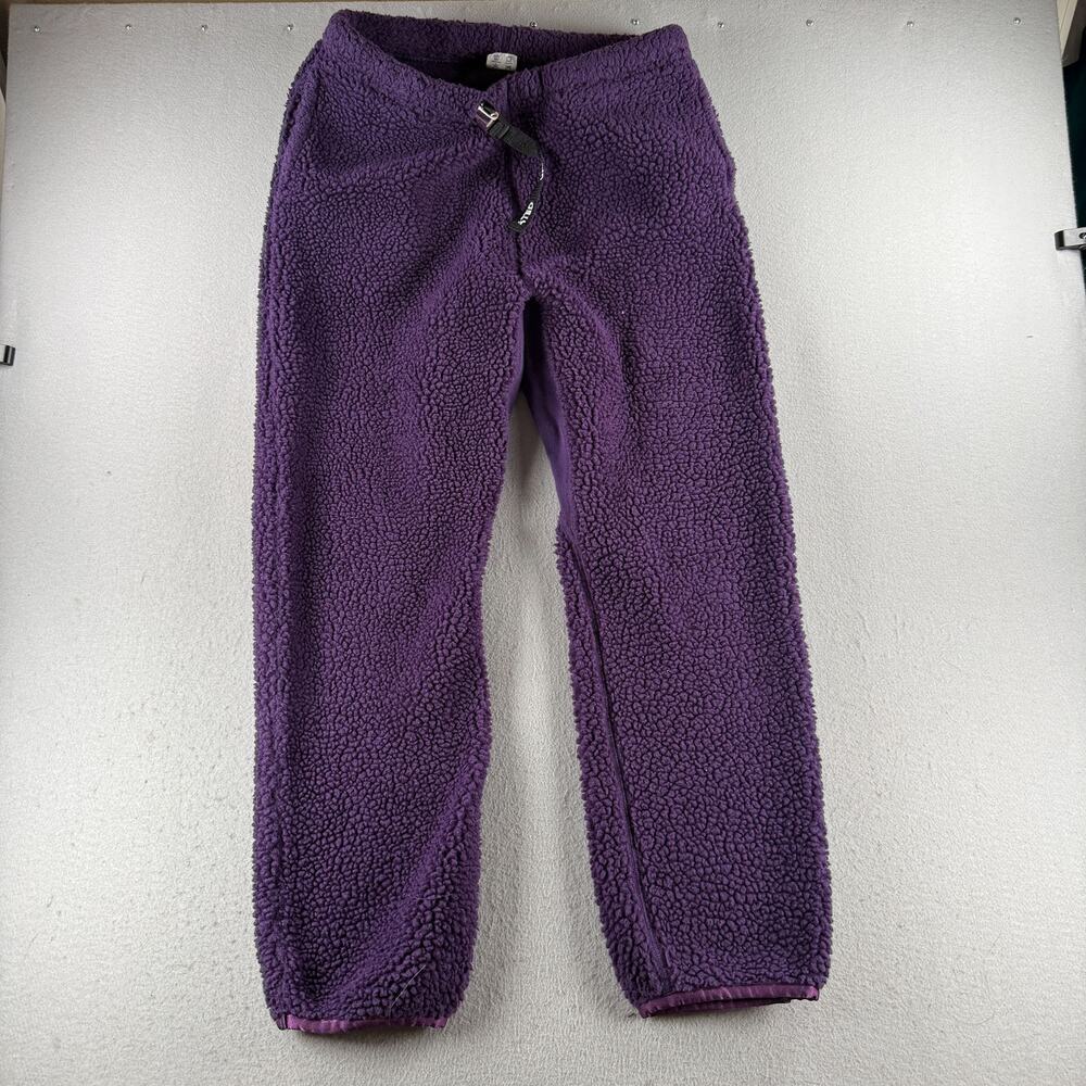 Unsimply Stitched Men's Purple Sherpa Fleece Pants Large Buckle Waist Outdoor